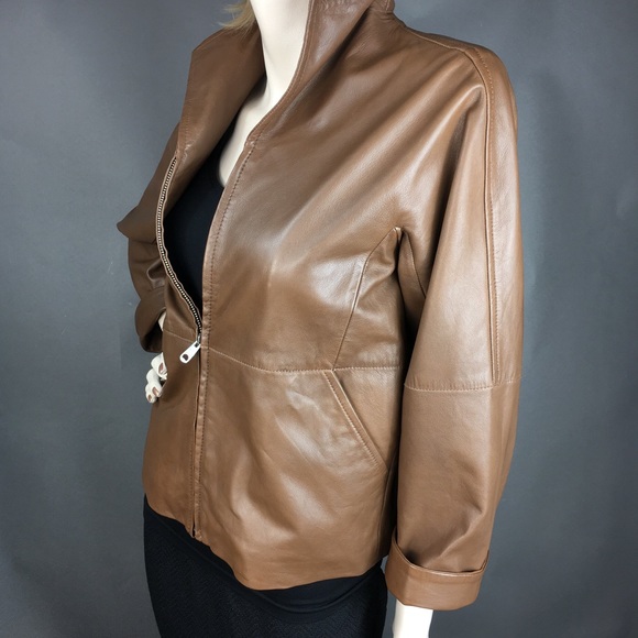 Max Mara Leather Jacket Size 8 - Picture 3 of 7